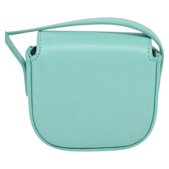 CELINE Triomphe Mini Claude Shoulder Bag Leather Light Blue Auth 114195AV - Picture 3 of 16